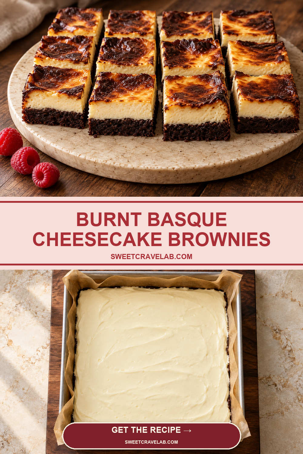 Make-Ahead Basque Cheesecake Brownies