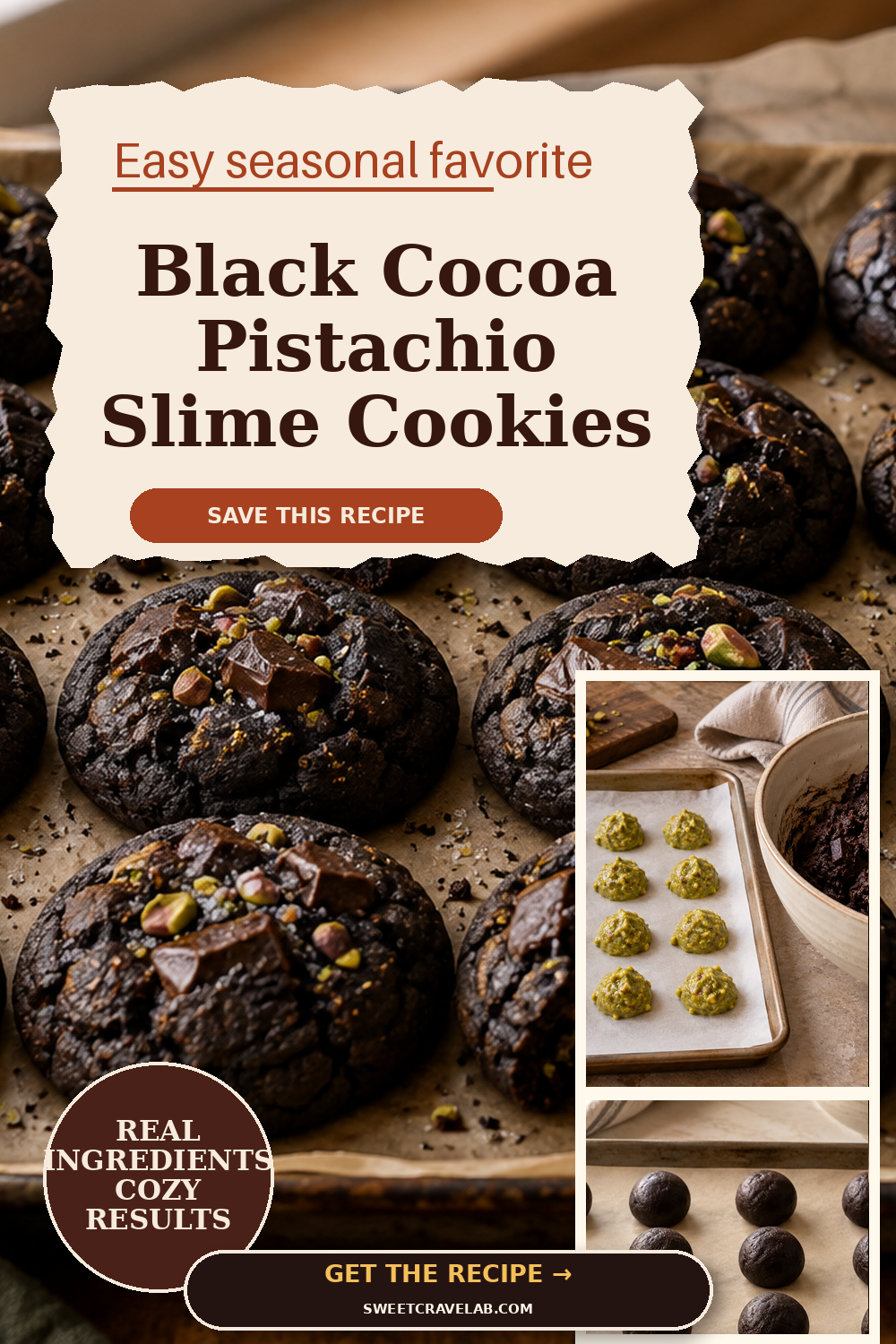 Black Cocoa Pistachio Slime Cookies
