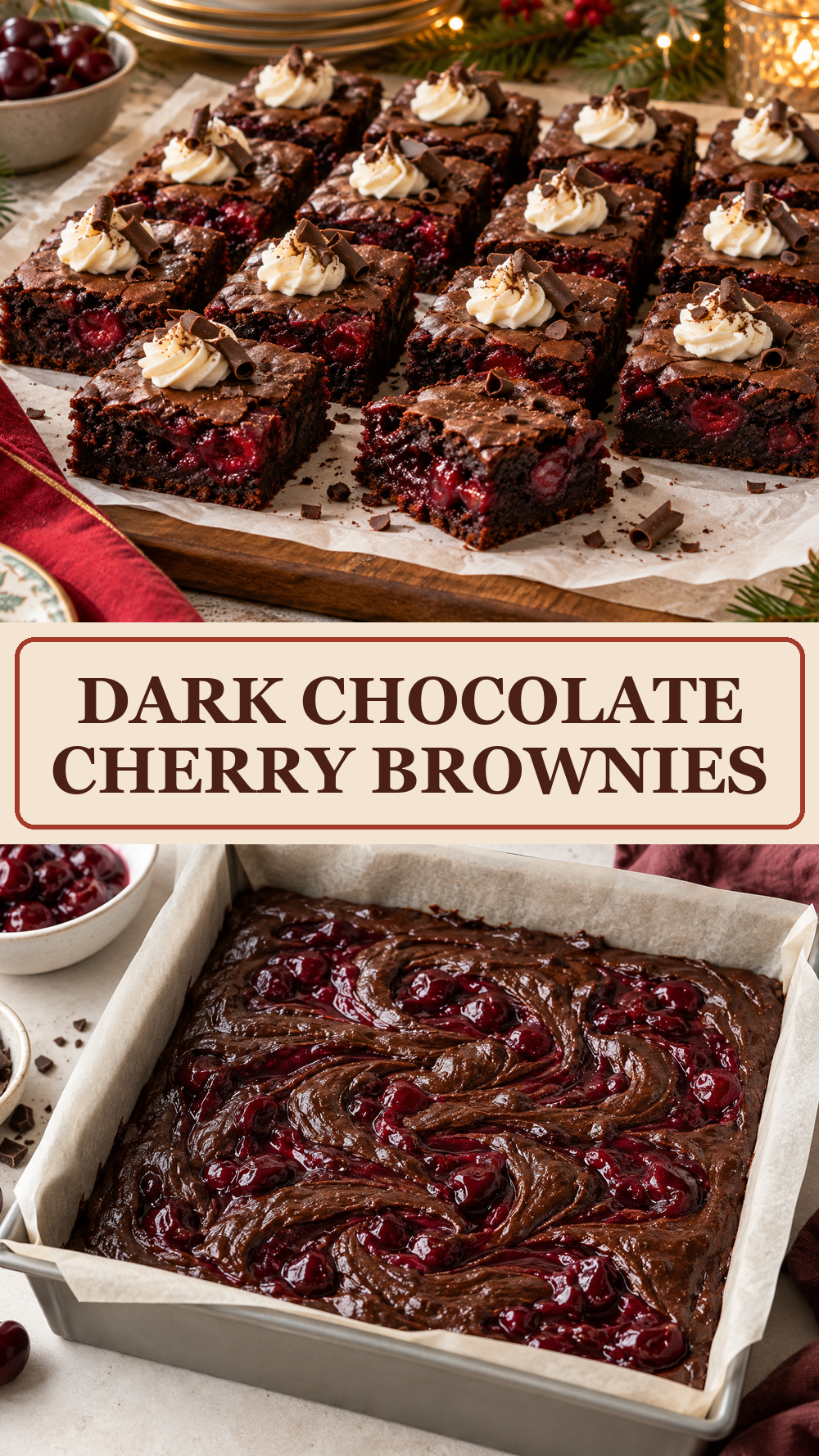 Dark Chocolate Cherry Brownies