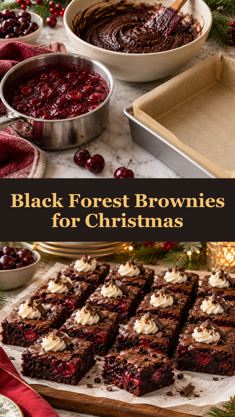 Black Forest Brownies for Christmas