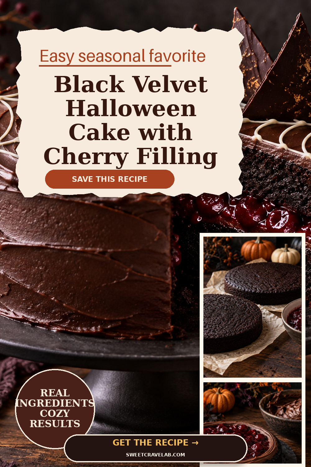 Black Velvet Halloween Cake