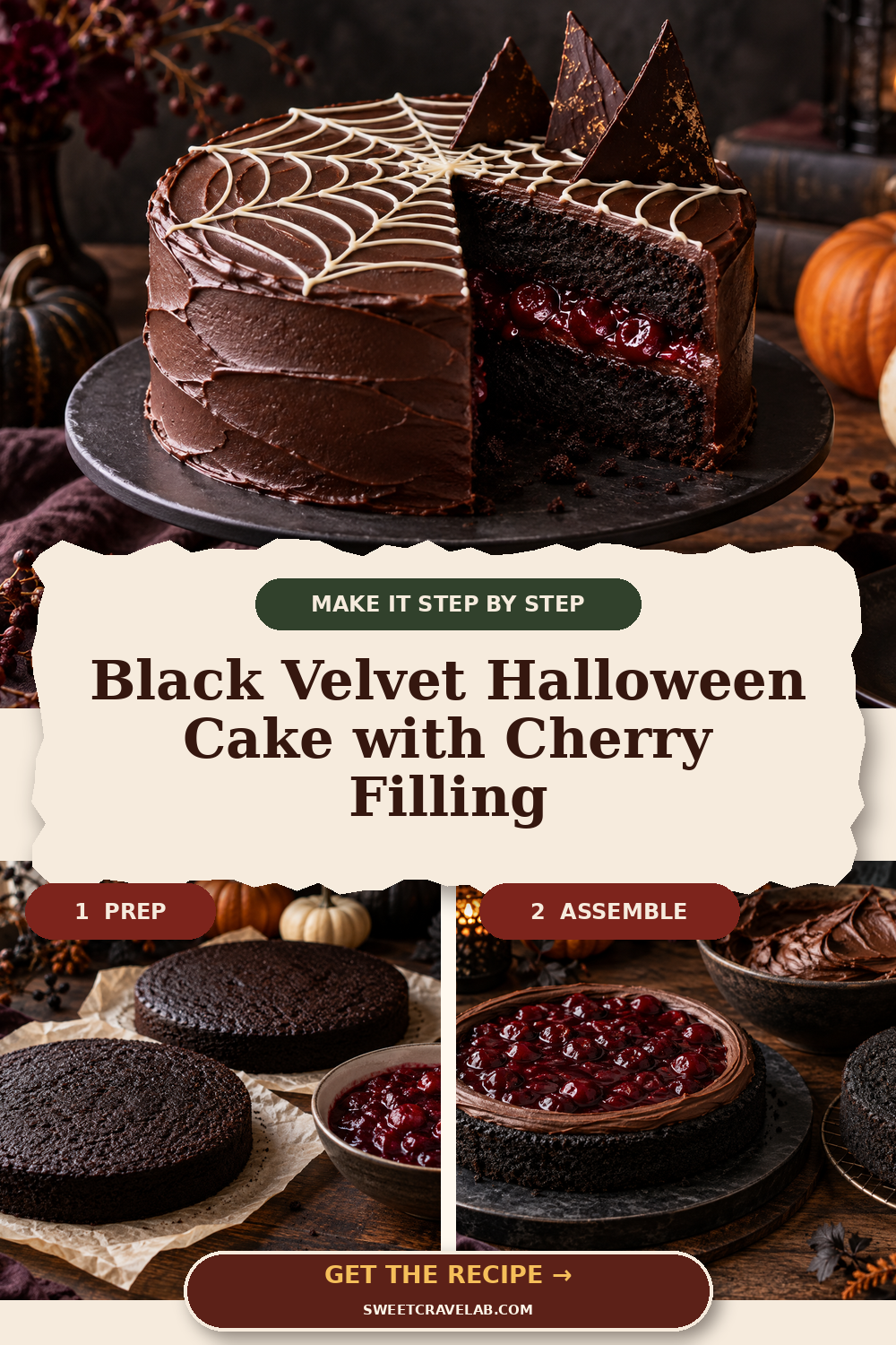 Stunning Spiderweb Layer Cake for Halloween