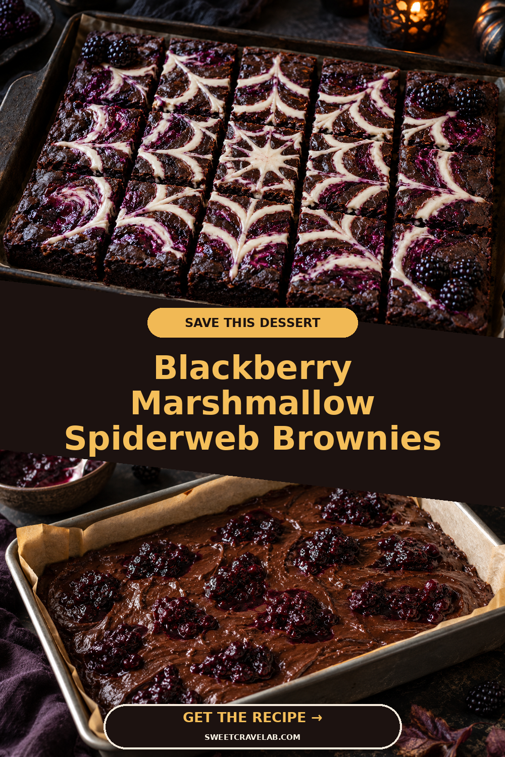 Elegant Dark Chocolate Halloween Brownies