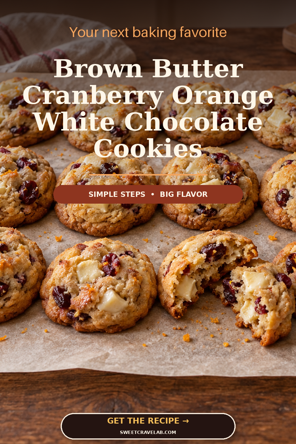 Chewy White Chocolate Cranberry Cookies