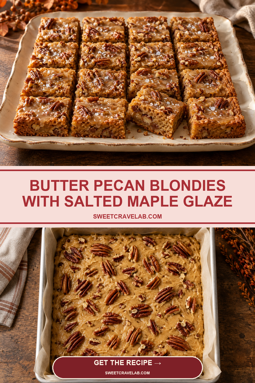 Brown Butter Pecan Blondies for Fall