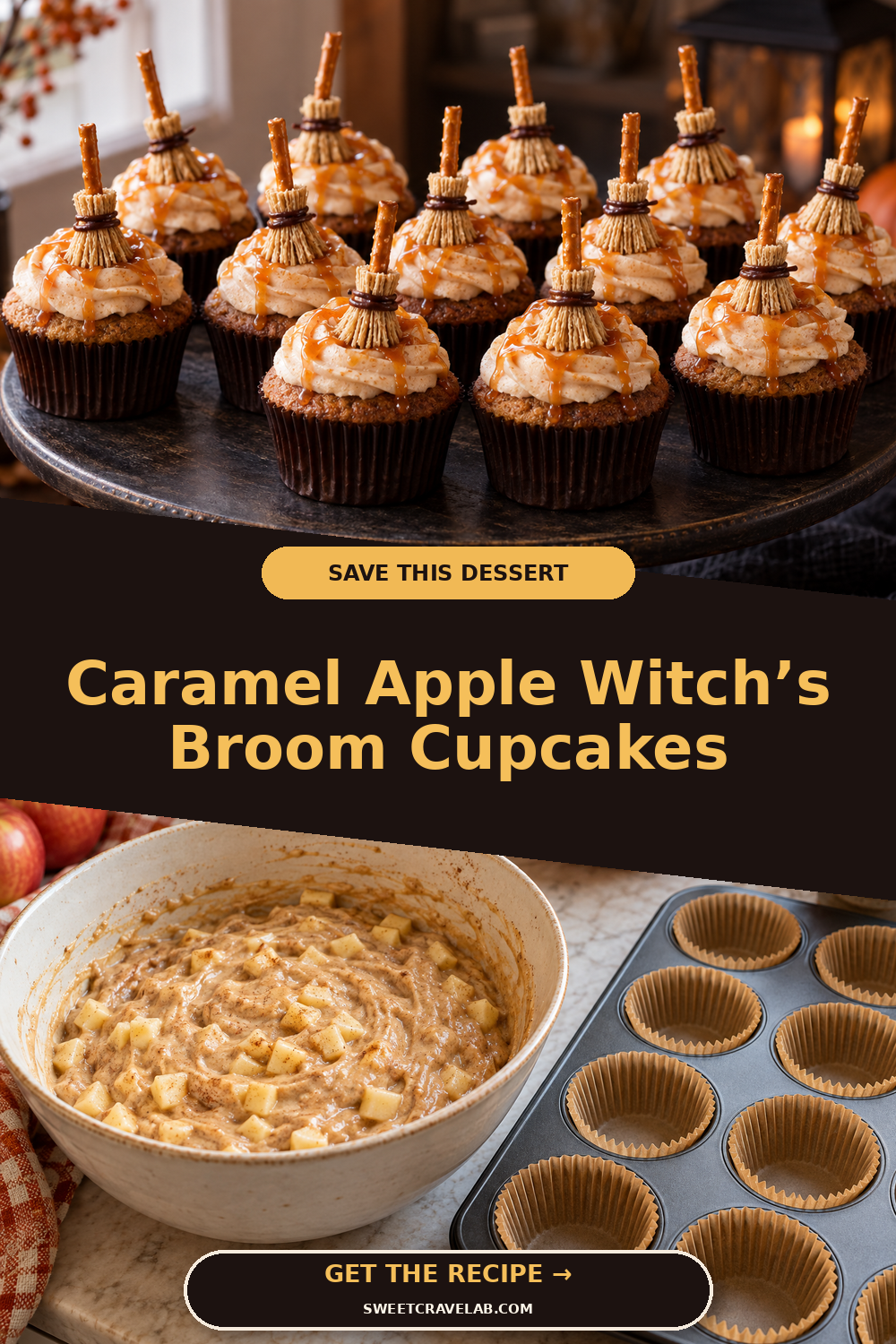 Cinnamon Apple Cupcakes with Caramel Frosting