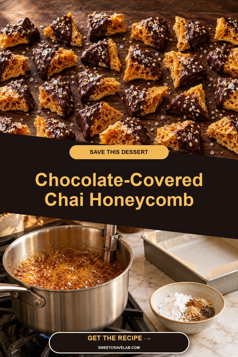 Dark Chocolate Honeycomb with Chai Spice