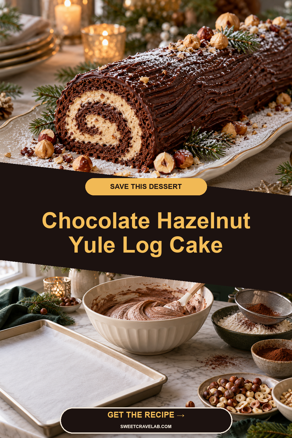 Make-Ahead Chocolate Hazelnut Yule Log Recipe
