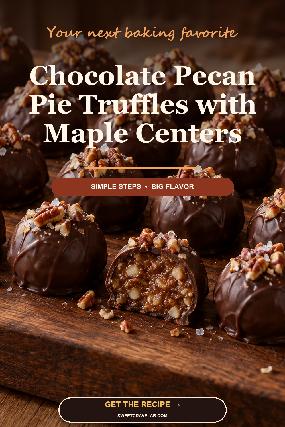Maple Pecan Truffles in Dark Chocolate