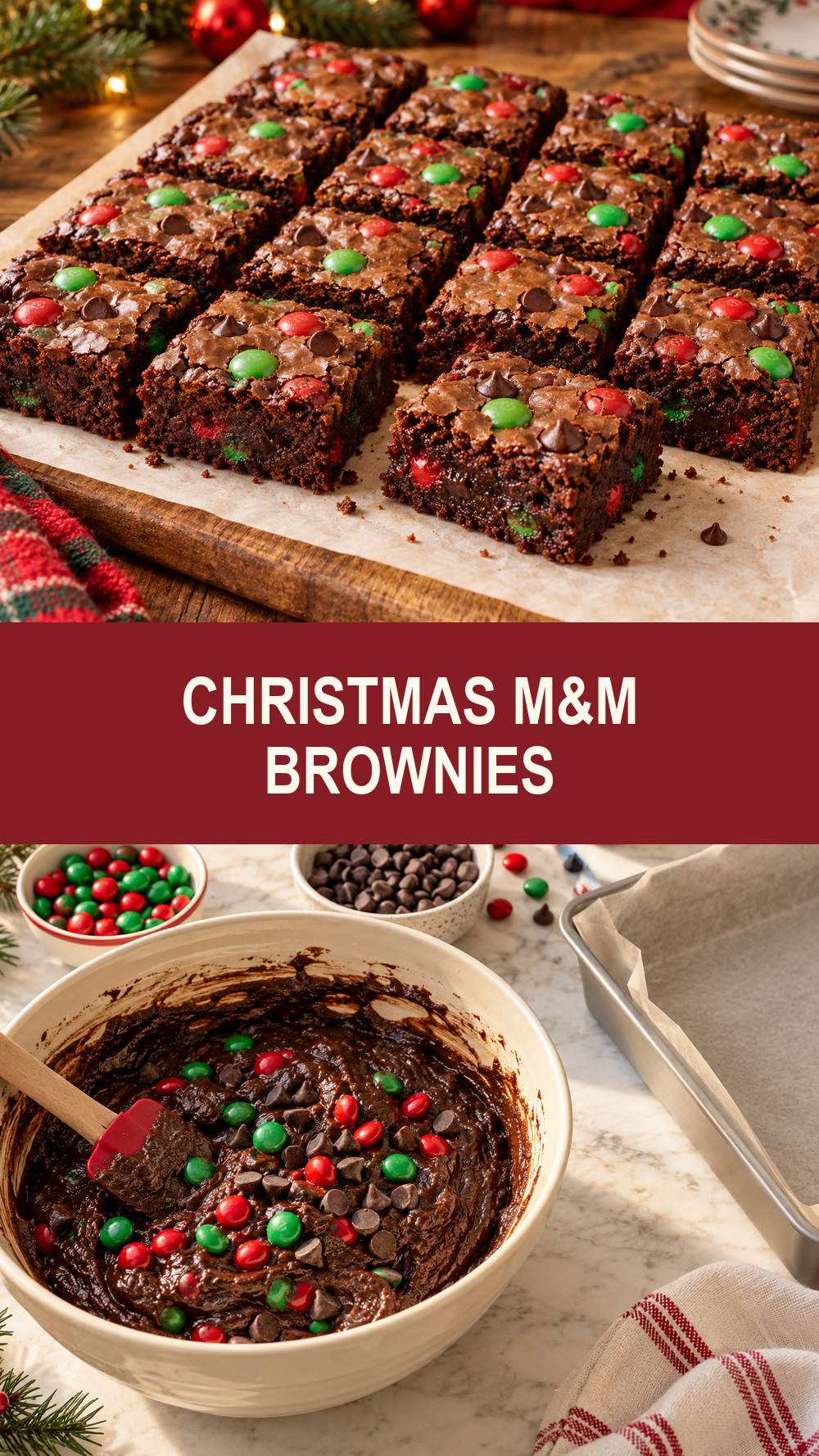 Christmas M&M Brownies