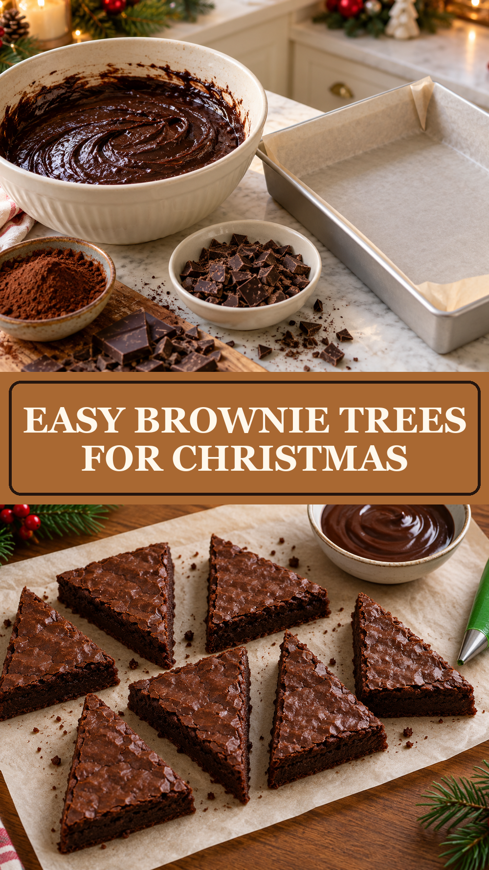 Easy Brownie Trees for Christmas