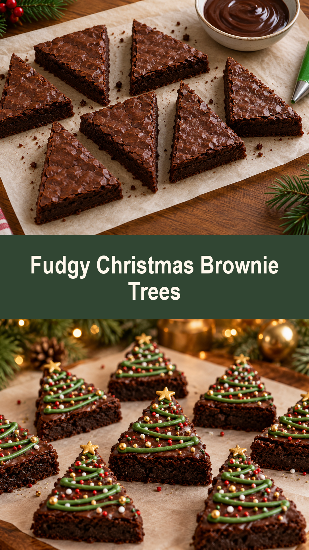 Fudgy Christmas Brownie Trees