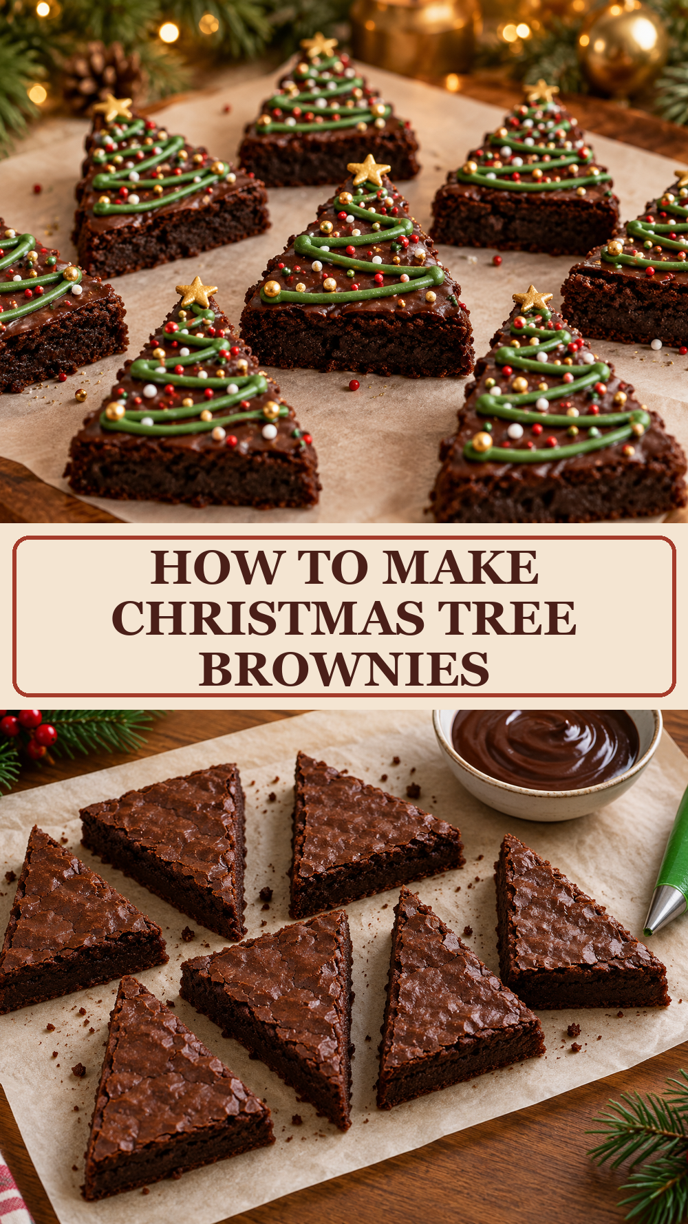 How to Make Christmas Tree Brownies