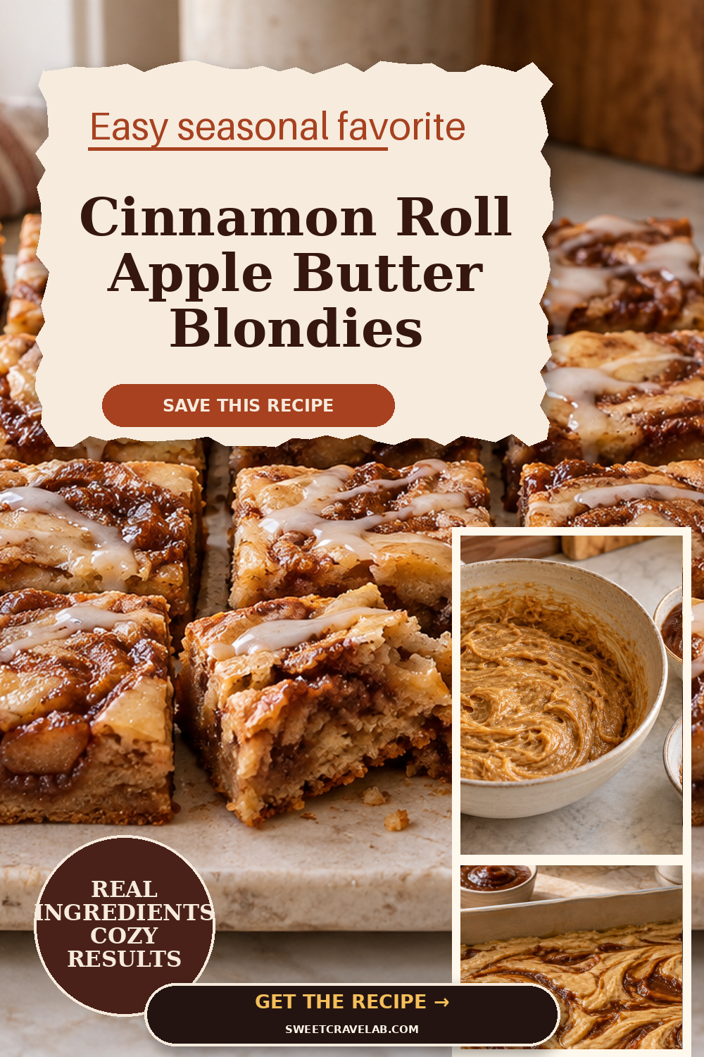 Cinnamon Roll Apple Butter Blondies