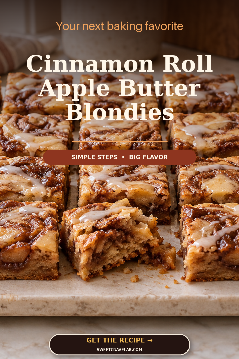 Chewy Apple Butter Blondies for Fall