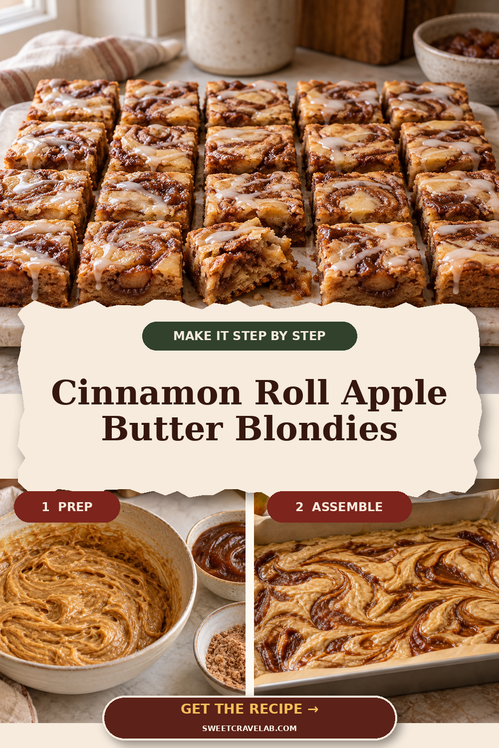 Easy Cinnamon Swirl Blondie Bars