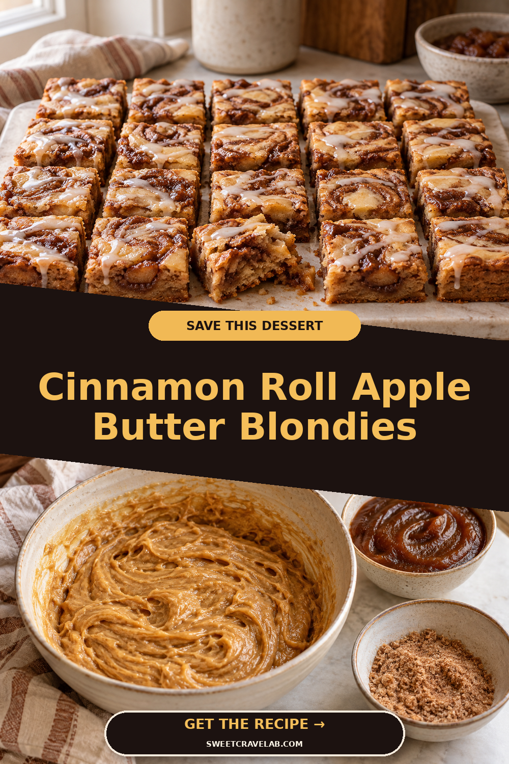 Cozy Brown Sugar Apple Blondies