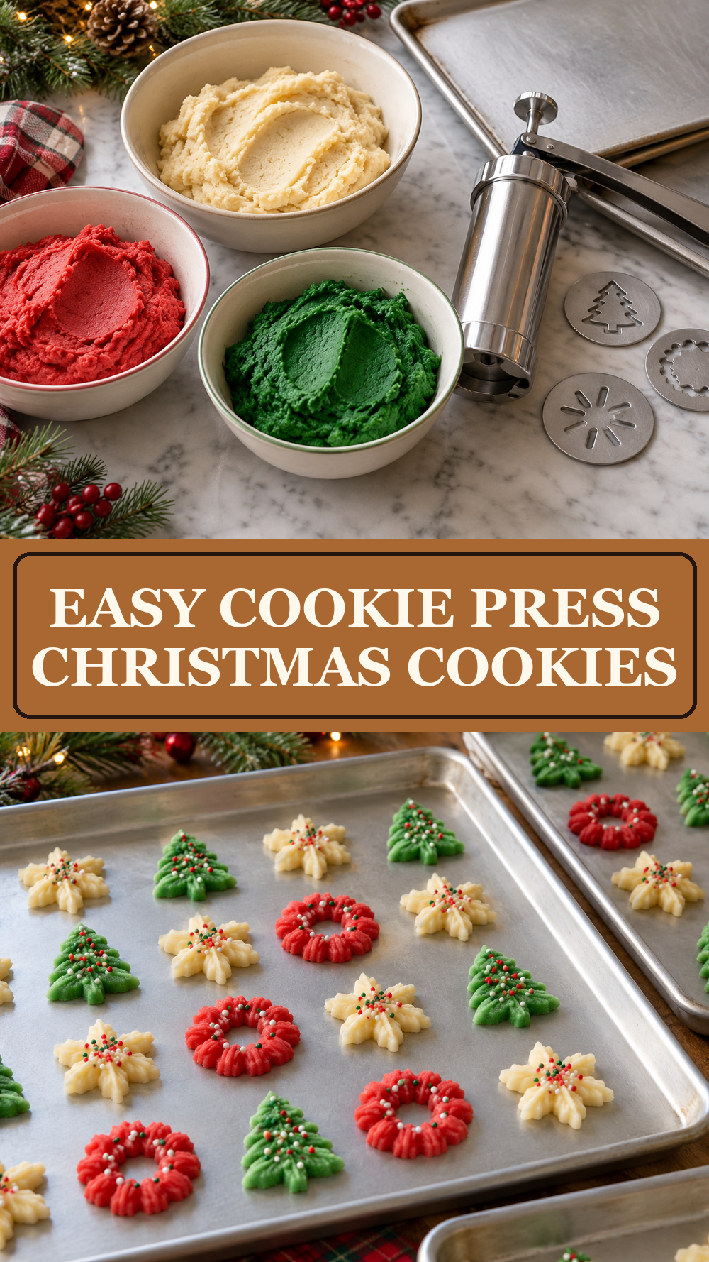 Easy Cookie Press Christmas Cookies