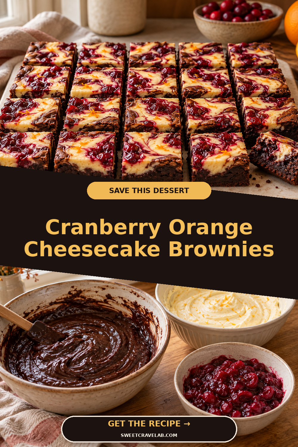Make-Ahead Cranberry Brownie Bars