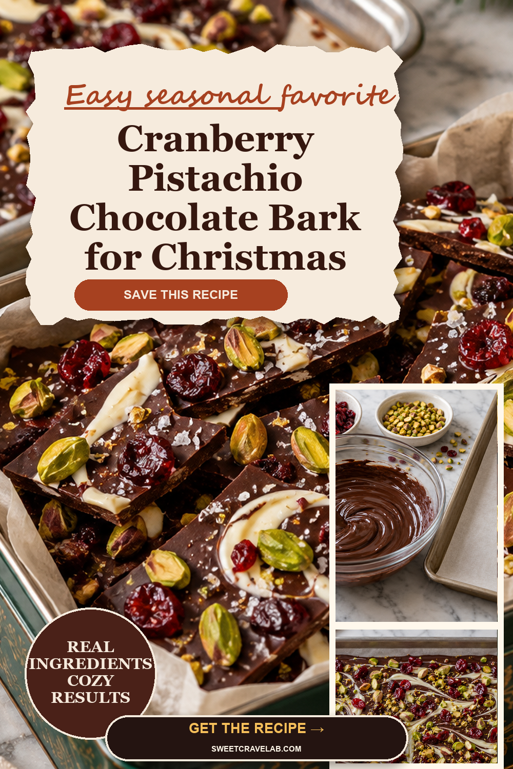 Cranberry Pistachio Chocolate Bark