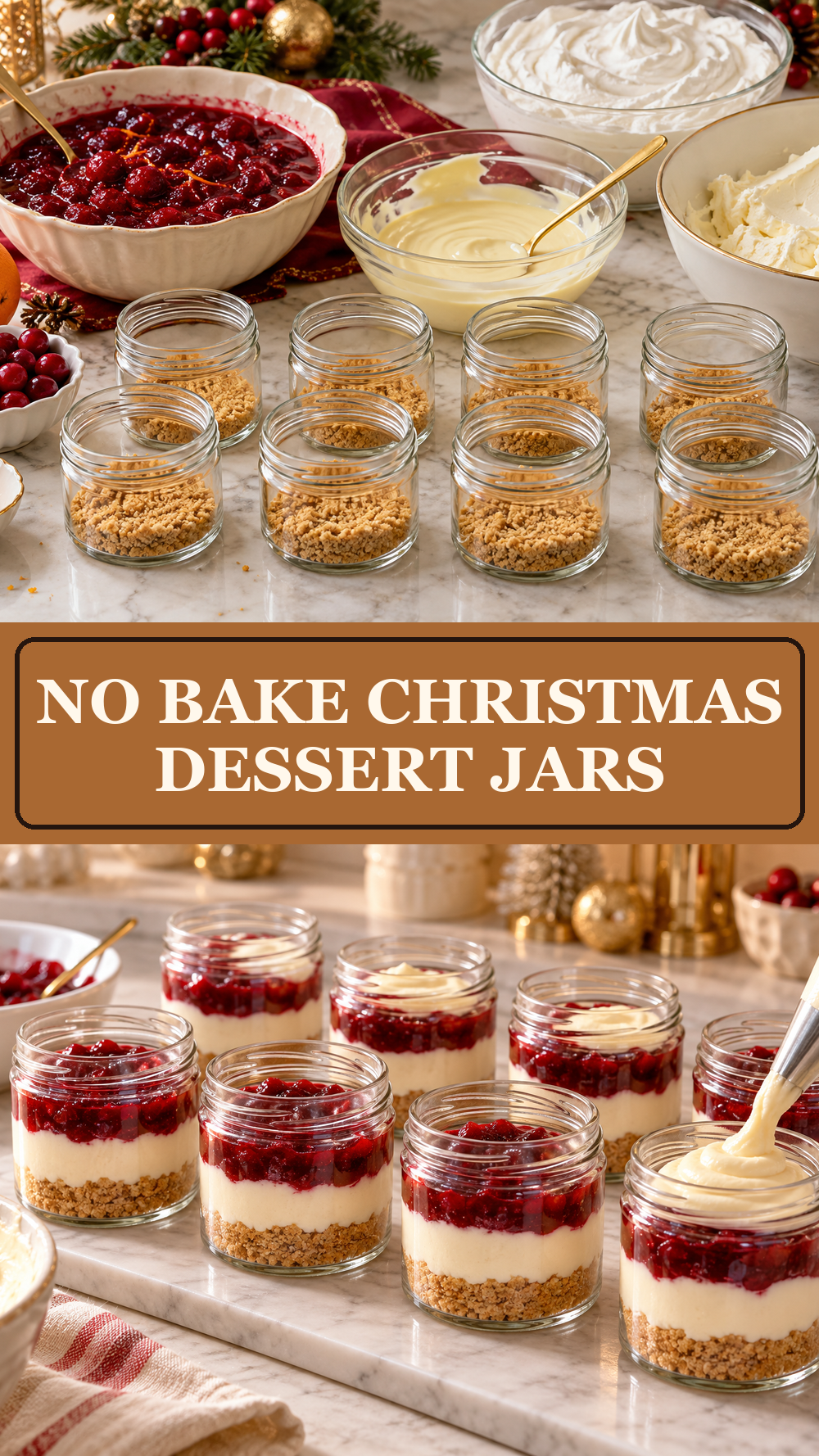 No Bake Christmas Dessert Jars