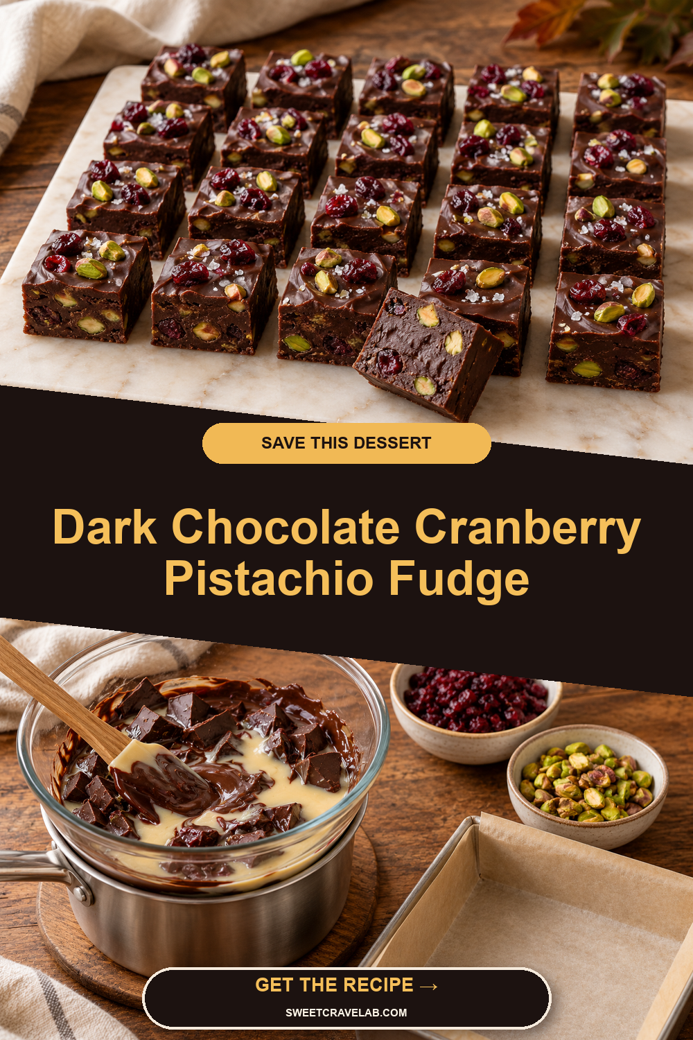 Silky Pistachio Cranberry Fudge