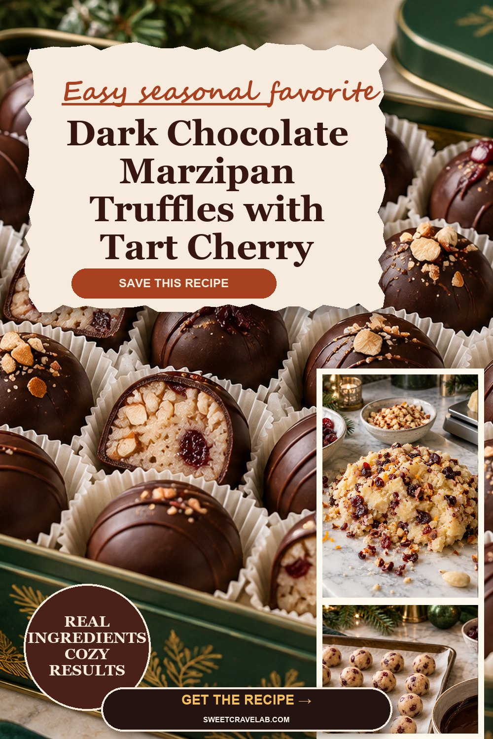 Dark Chocolate Marzipan Truffles