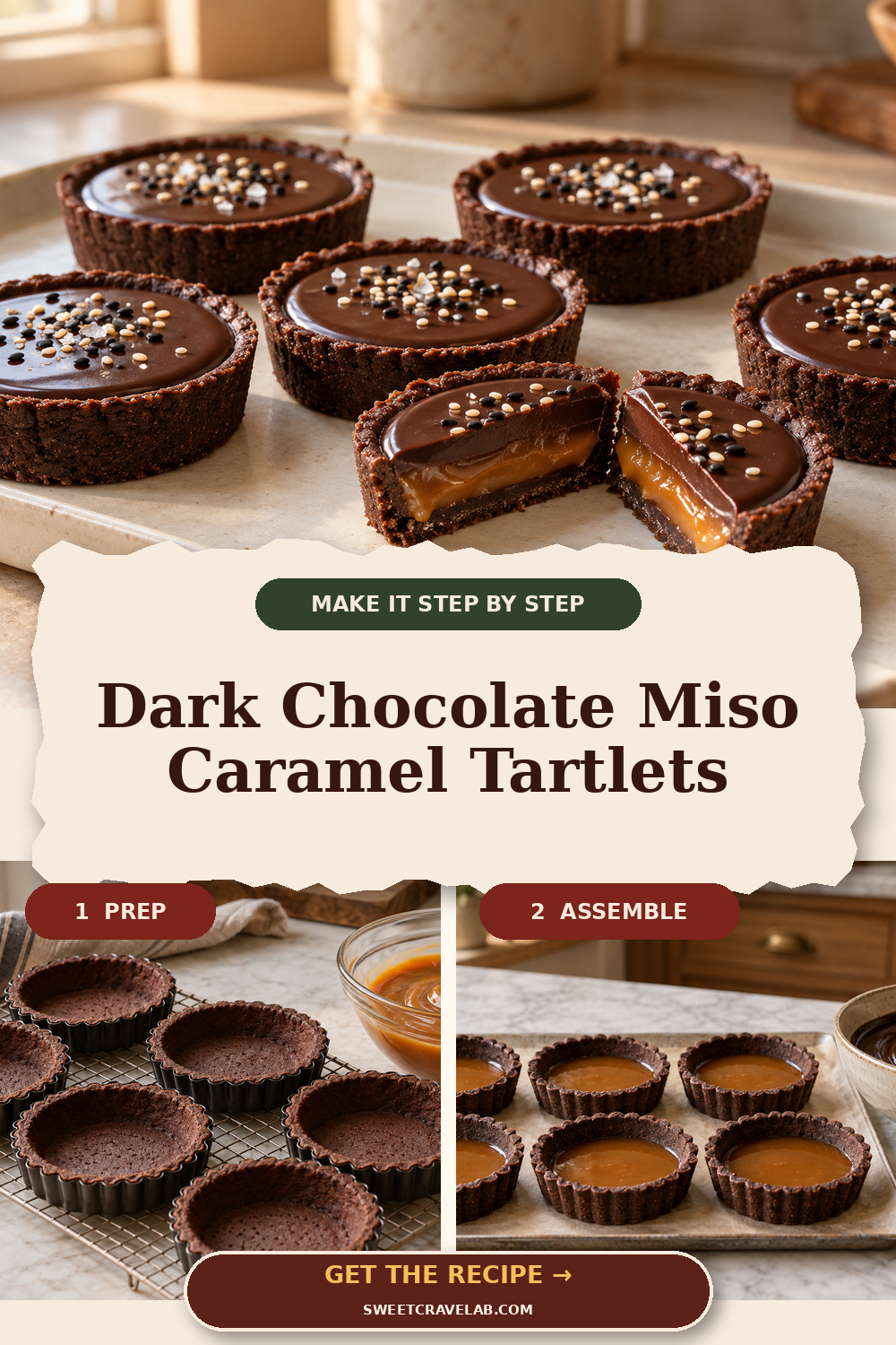 Silky Miso Caramel Chocolate Tarts