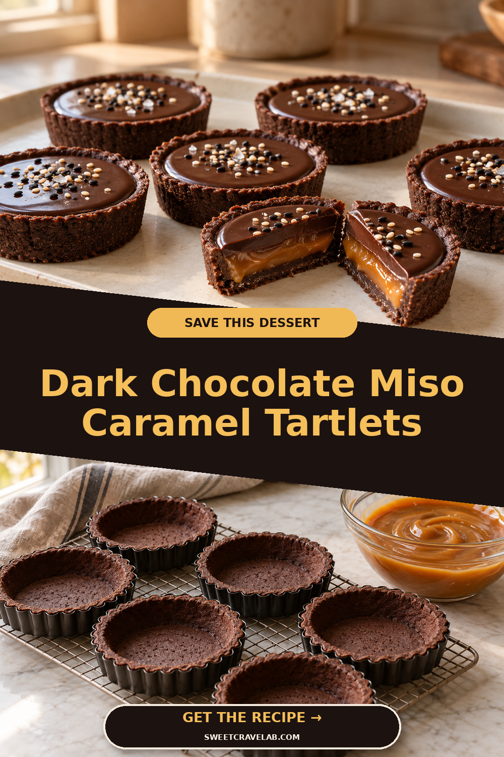 Chocolate Ganache Tartlets with Salted Caramel