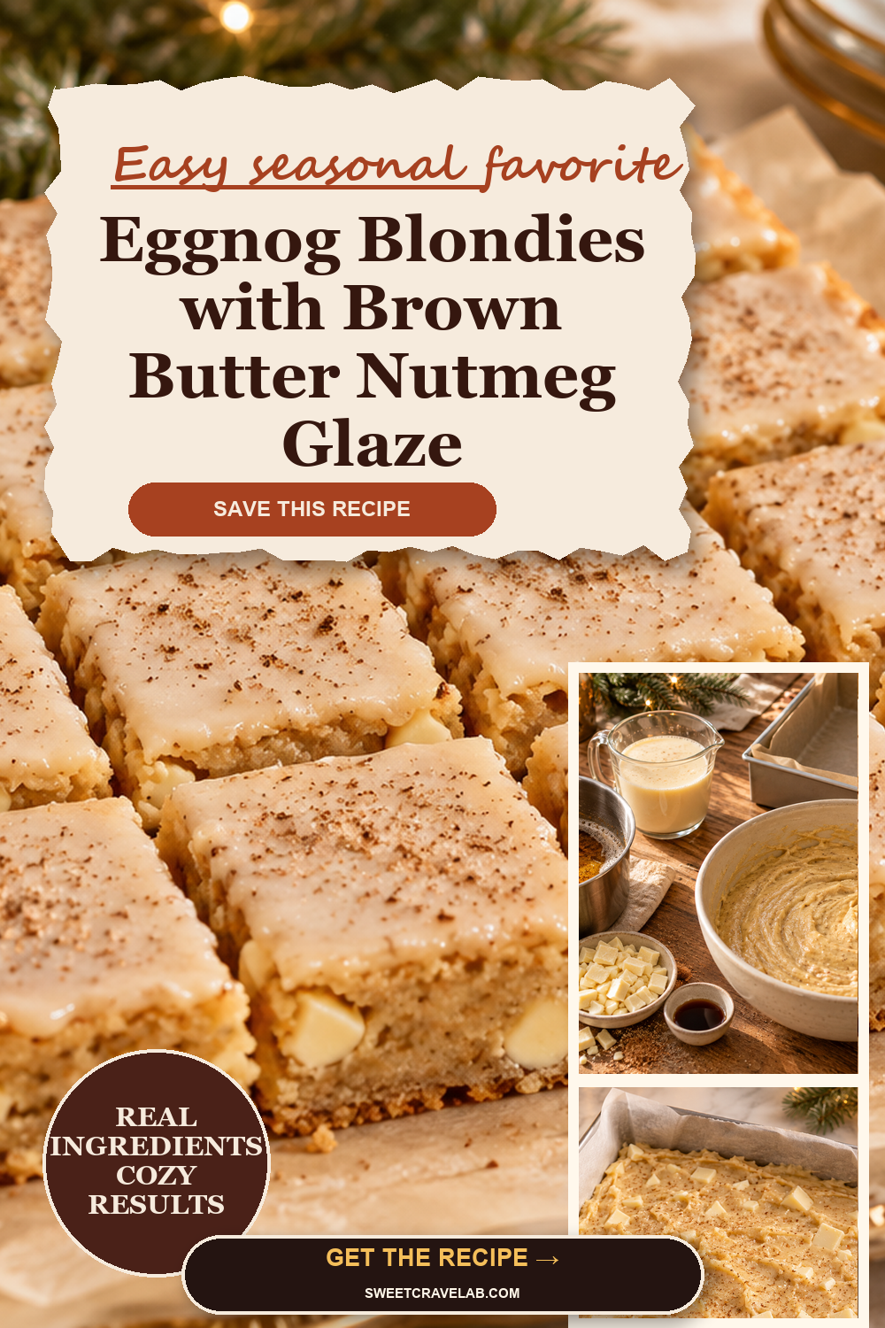 Eggnog Blondies