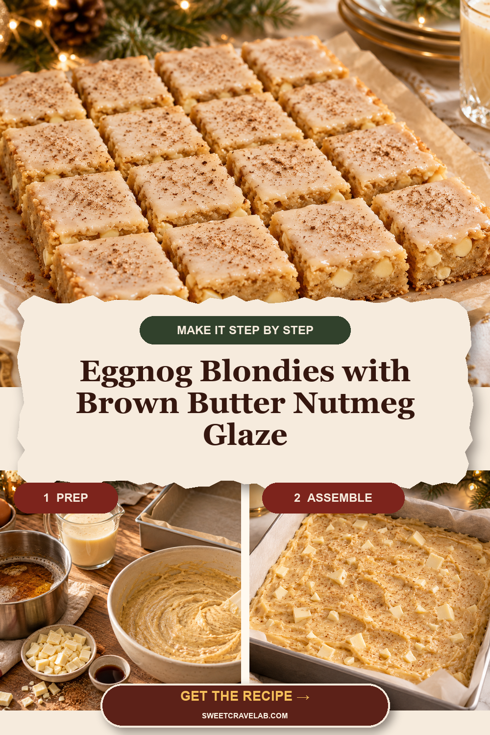 How to Make Eggnog Blondies