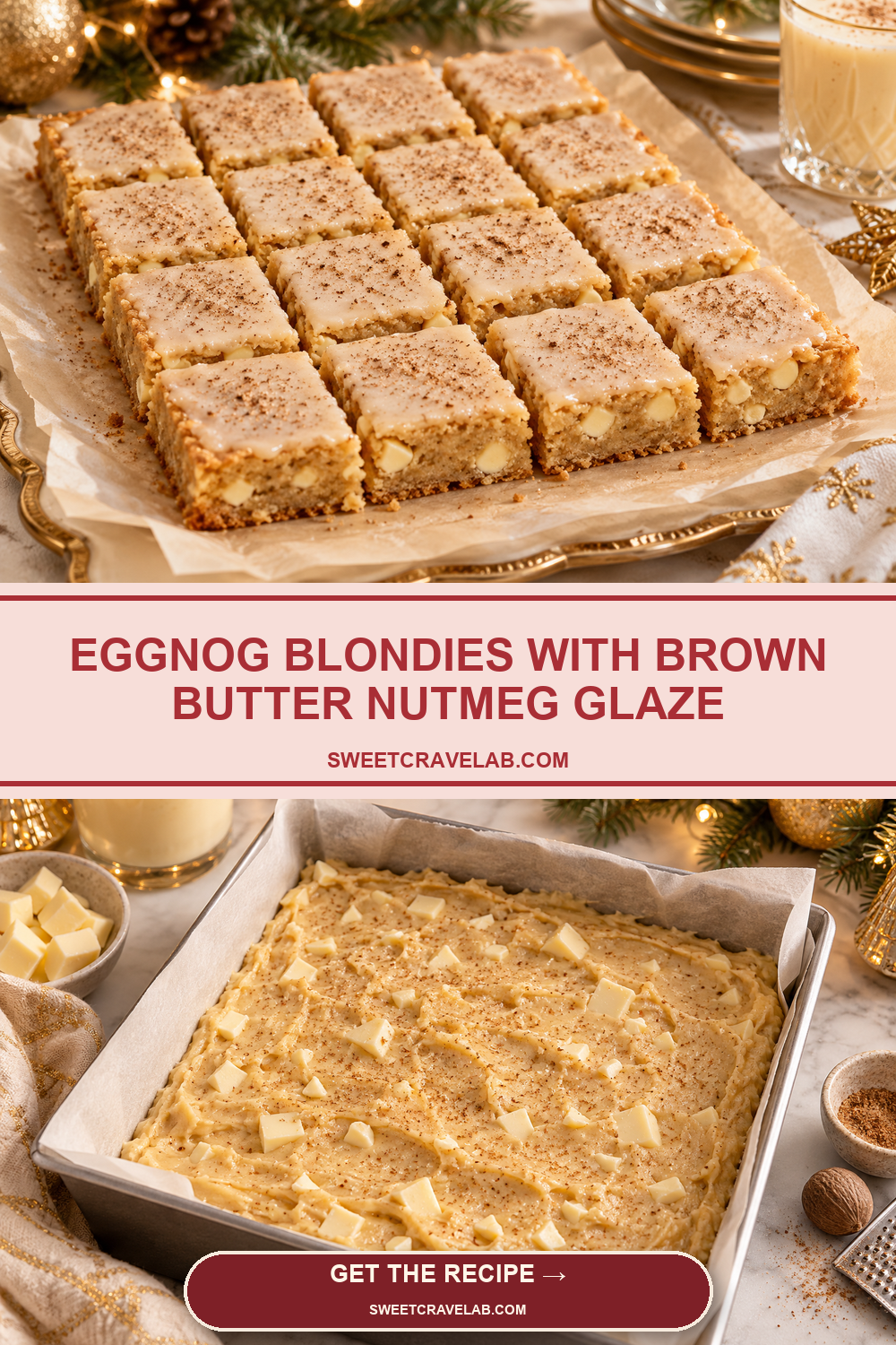 Best Eggnog Blondies for Holiday Gifting