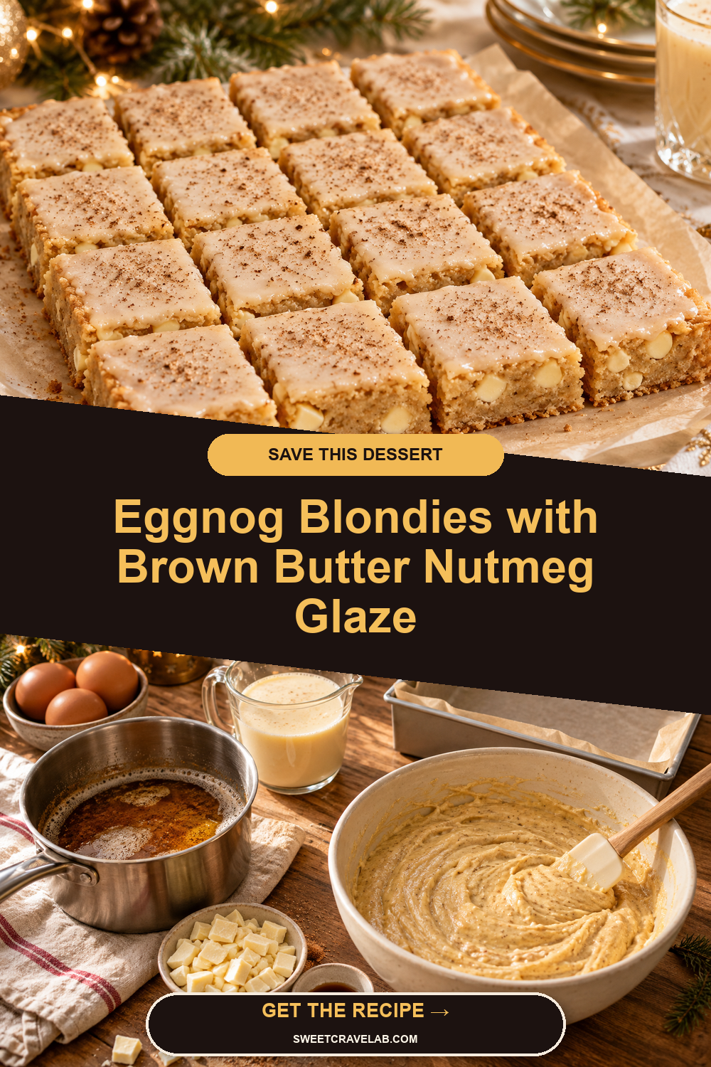 Make-Ahead Eggnog Blondies Recipe