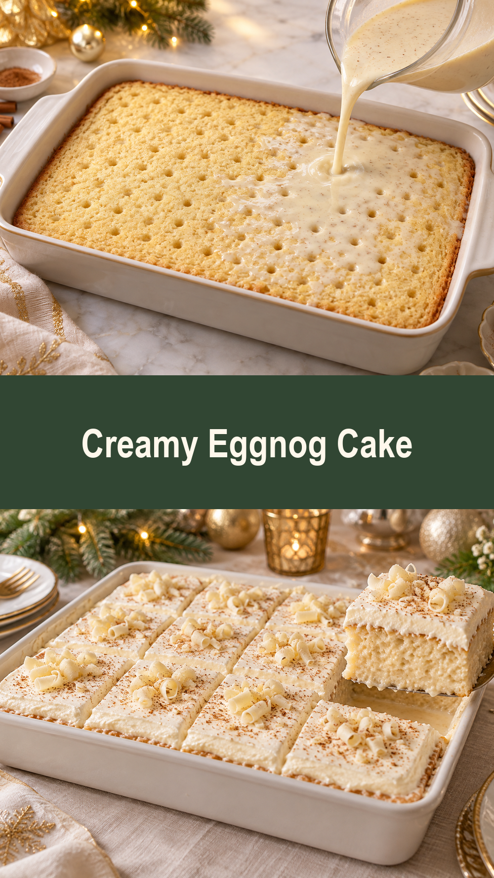 Creamy Eggnog Cake