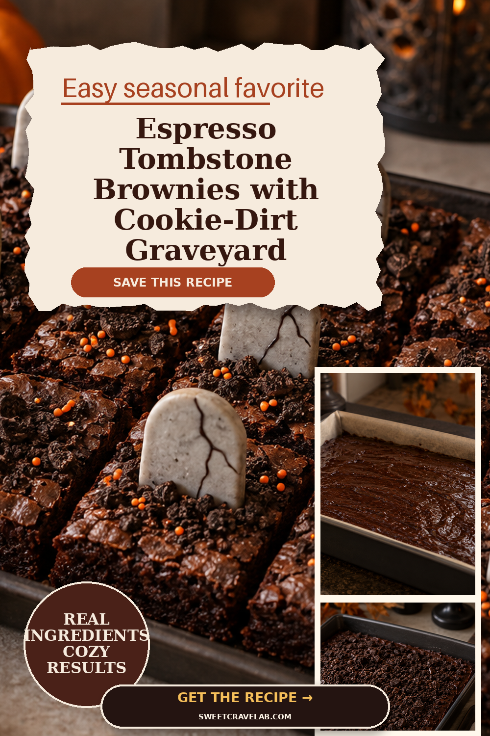 Espresso Tombstone Brownies for Halloween