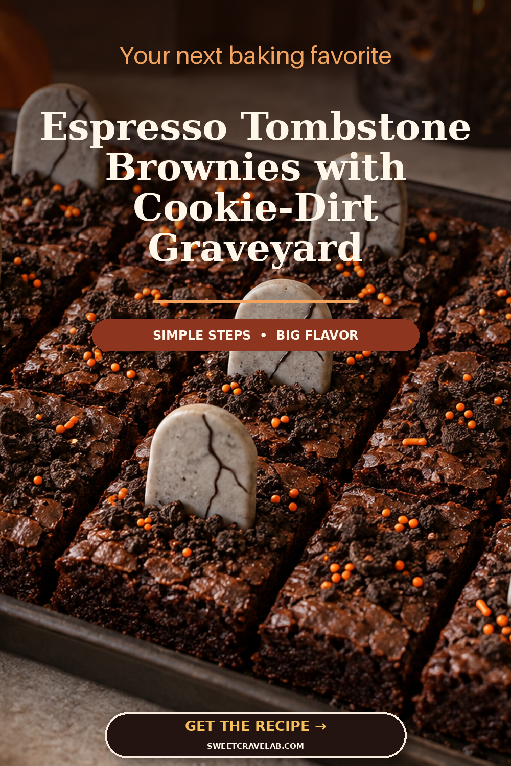 Fudgy Graveyard Brownies with Cookie Dirt