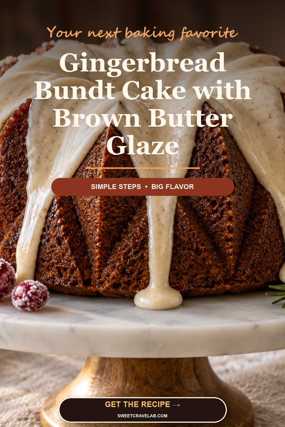 Easy Gingerbread Bundt Cake for Christmas