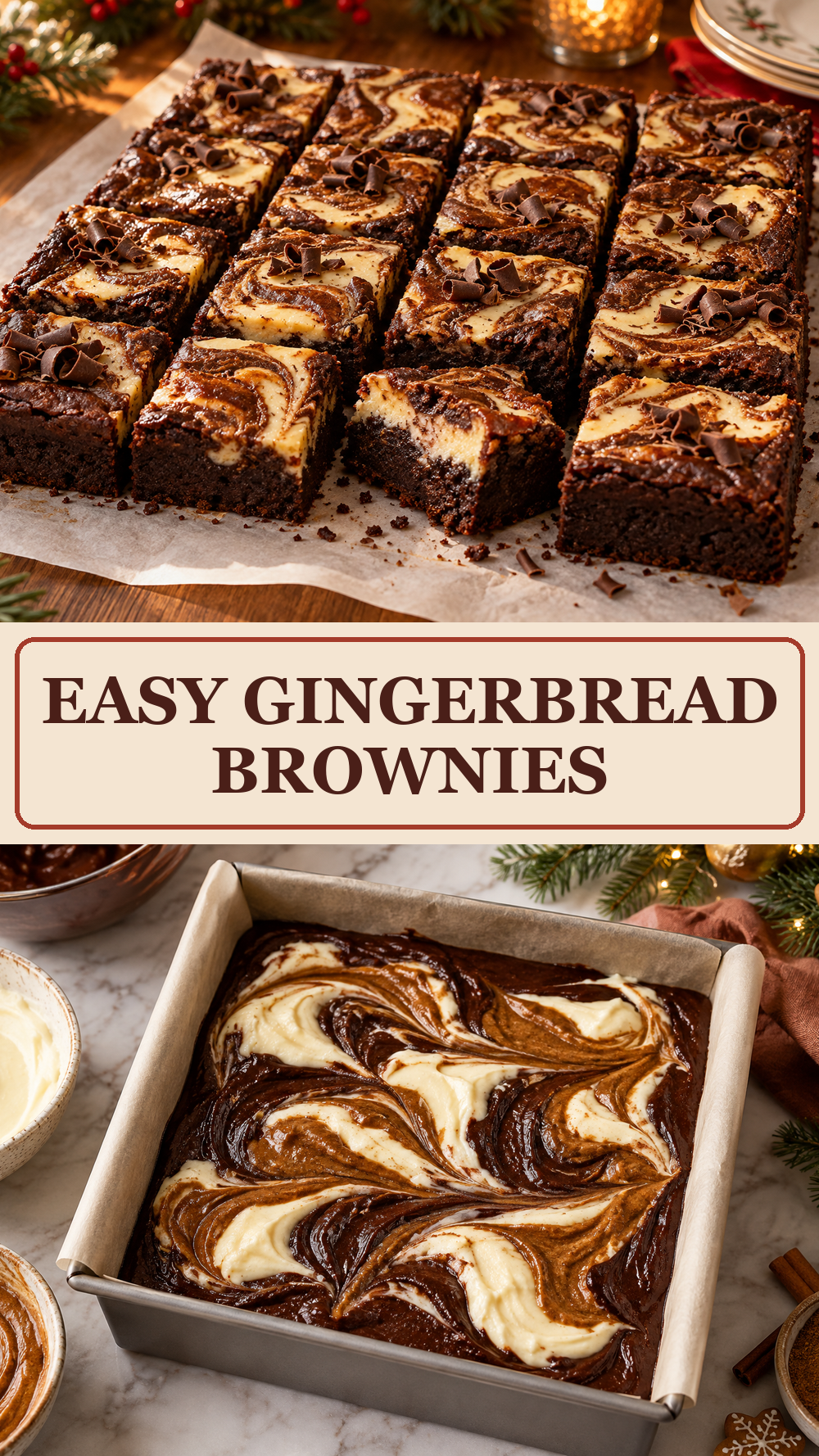Easy Gingerbread Brownies