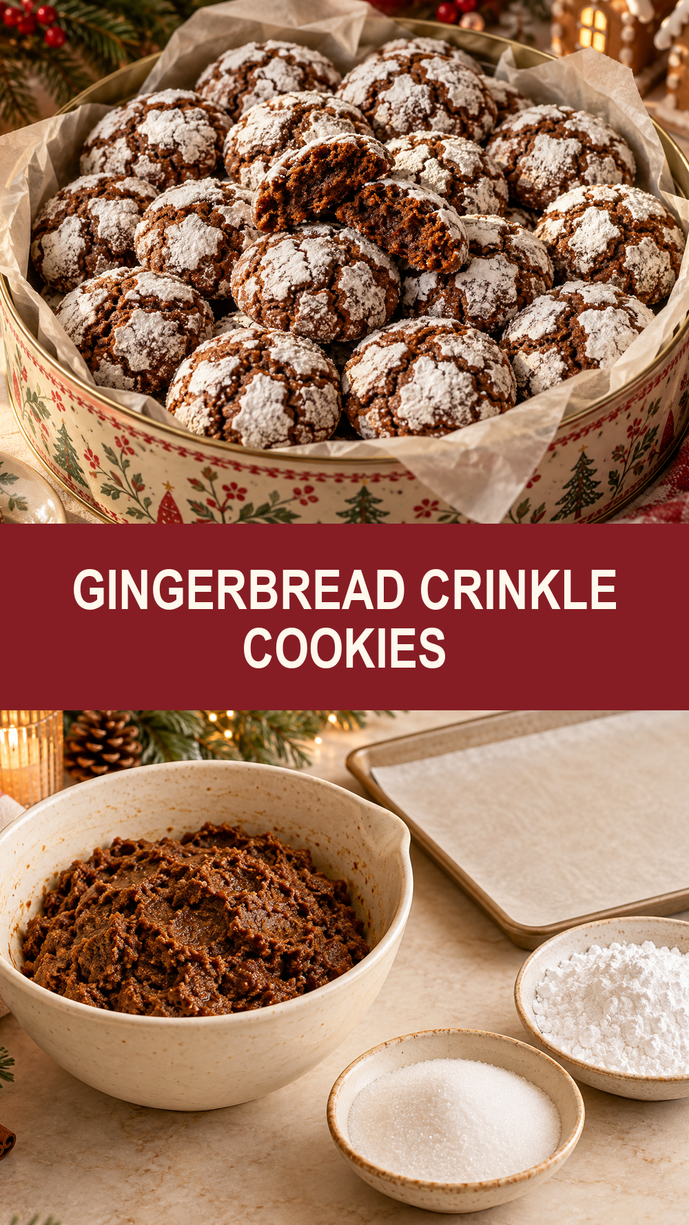Gingerbread Crinkle Cookies