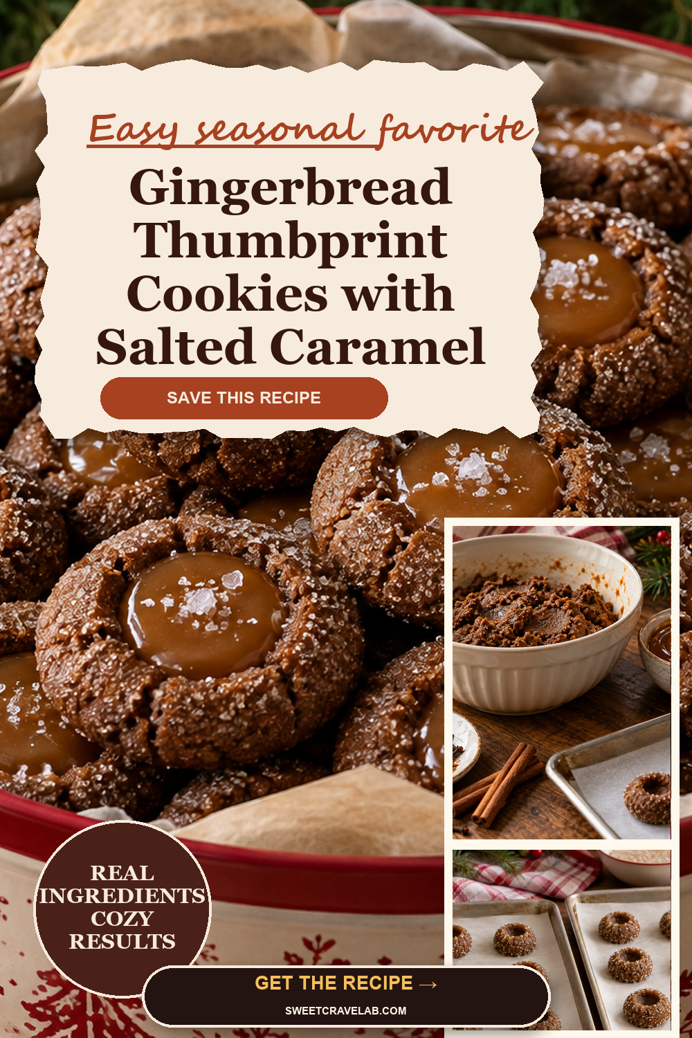 Gingerbread Thumbprint Cookies