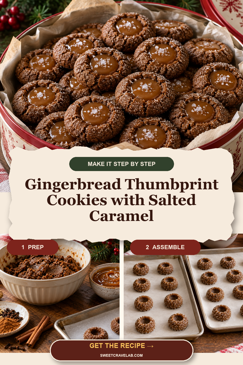 How to Make Gingerbread Thumbprint Cookies