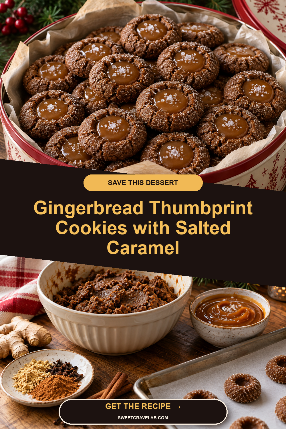 Make-Ahead Gingerbread Thumbprint Cookies Recipe