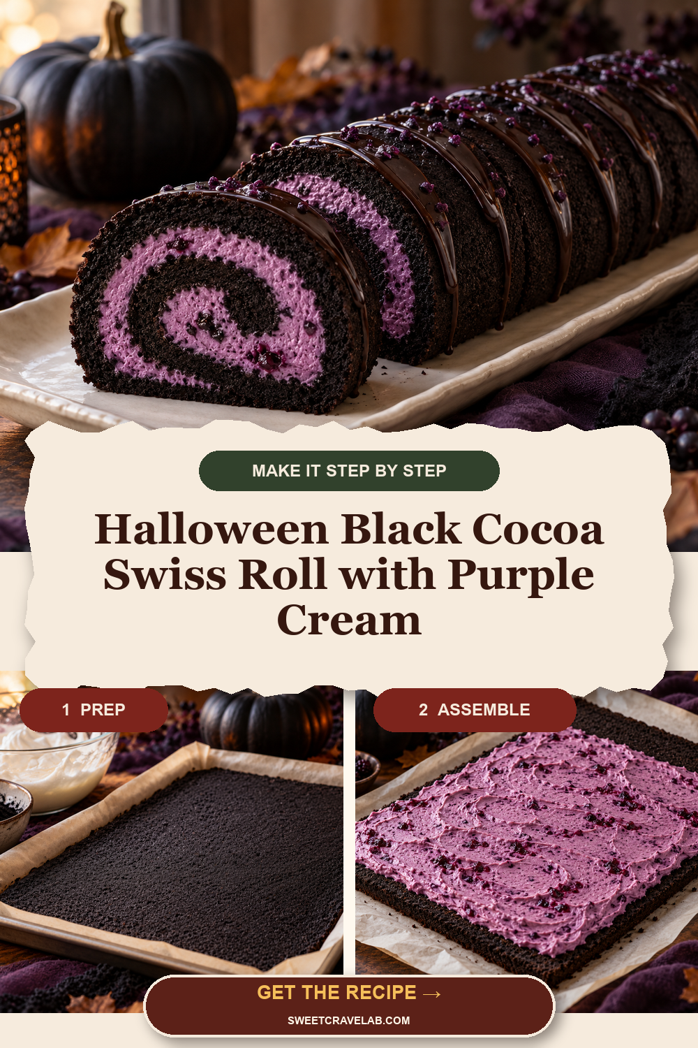 Dramatic Black Cocoa Cake Roll