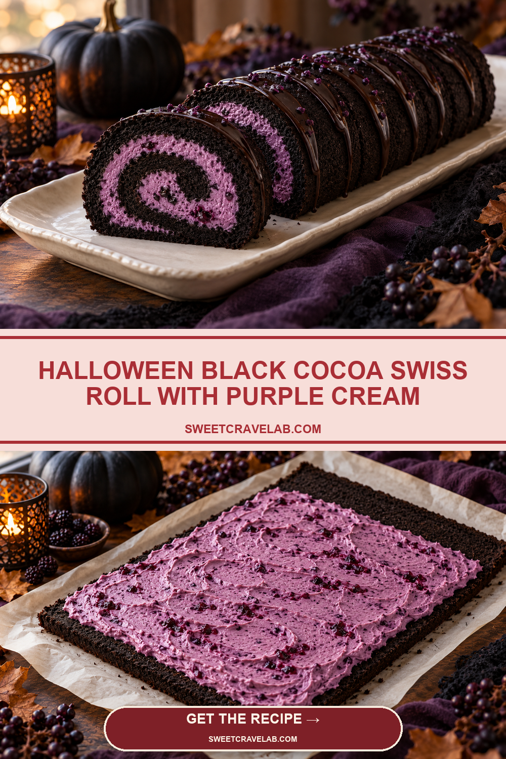 Elegant Halloween Swiss Roll
