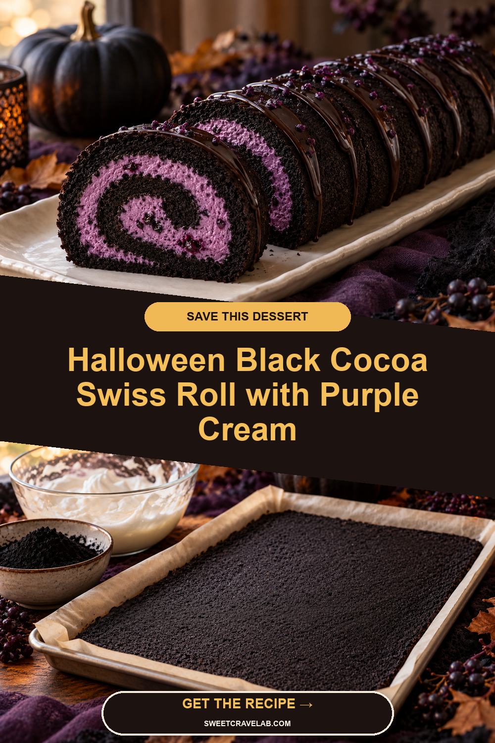 Spooky Purple Spiral Cake
