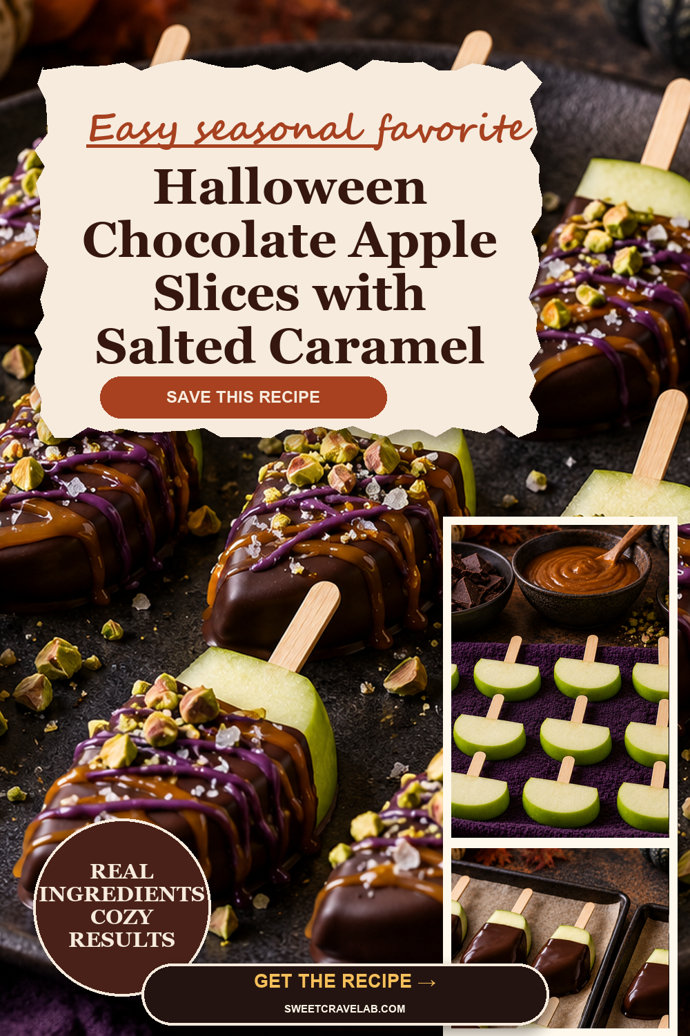 Halloween Chocolate Apple Slices