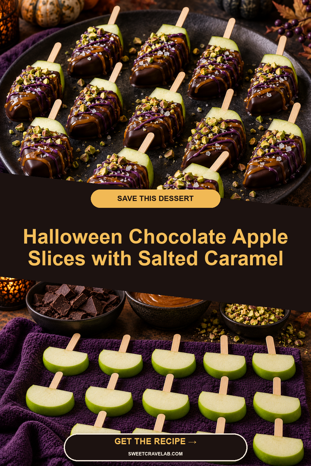 Purple Drizzle Chocolate Apples