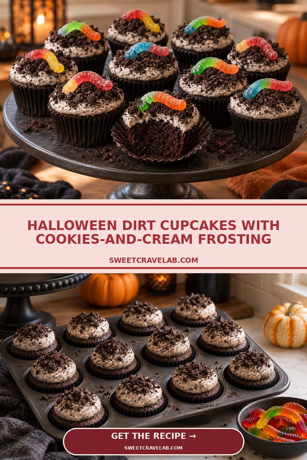 How to Make Halloween Gummy Worm Cupcakes