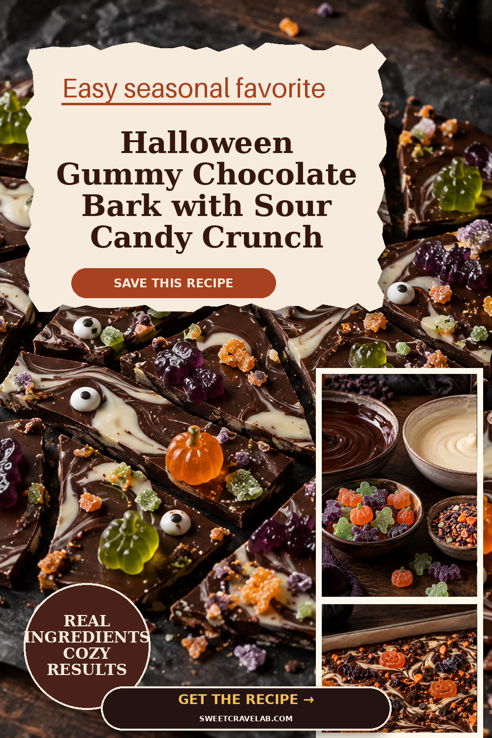 Halloween Gummy Chocolate Bark