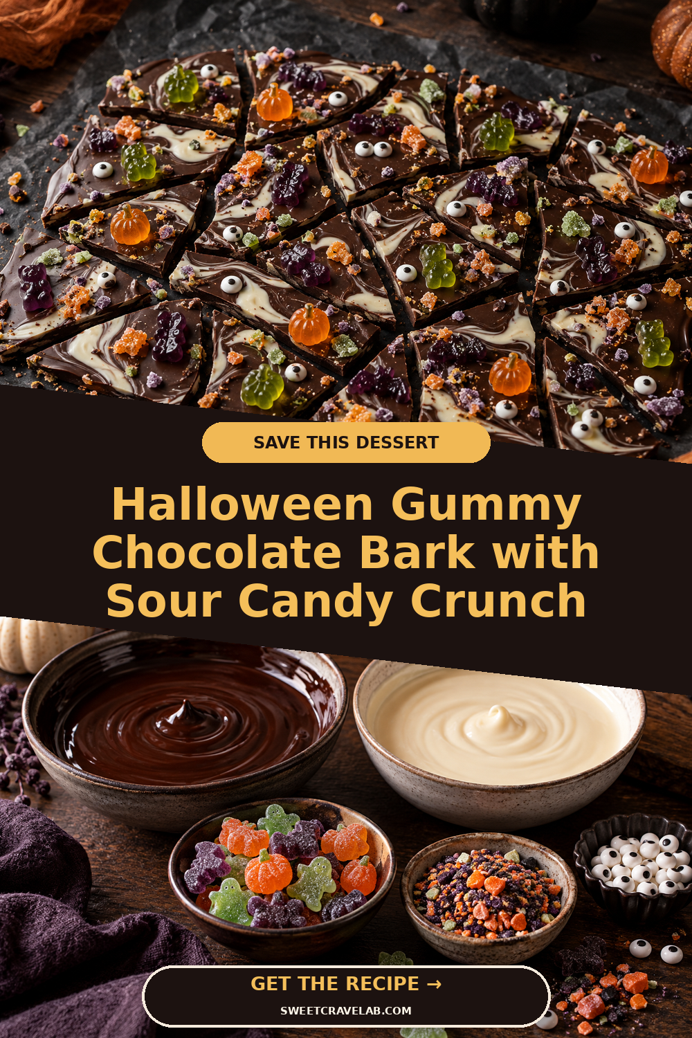 Dark Chocolate Bark with Sour Candy Crunch